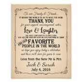 Vielen Dank für Ihr Dankeschön für Ihr Hochzeitssz Fotodruck (Vorne)