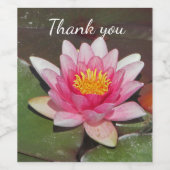 Vielen Dank für Ihr Dankeschön Wasser Lily Floral  Weinetikett (Einzelnes Label)