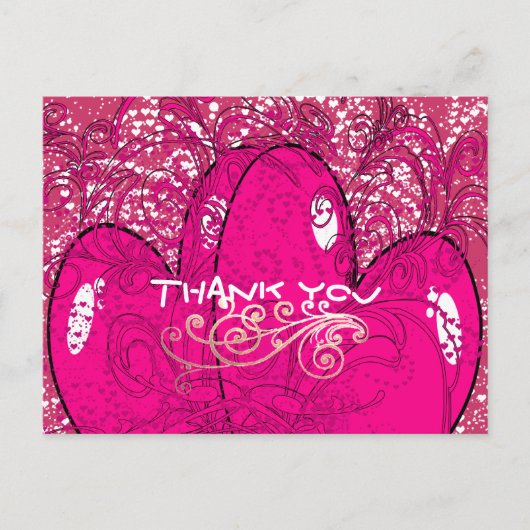 Vielen Dank für Ihr doppeltes Herz Postkarte (Vorderseite)