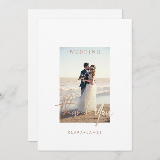 Vielen Dank für Ihr einfaches Script Wedding Beach Einladung (Vorne/Hinten)