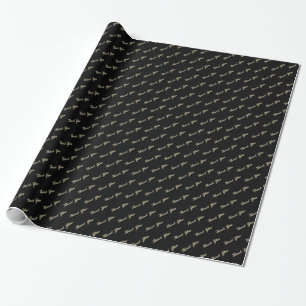 Vielen Dank für Ihr elegantes Black Gold Typografi Geschenkpapier