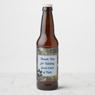 Vielen Dank für Ihr elegantes Blue Gold Pet Sitter Bierflaschenetikett