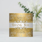 Vielen Dank für Ihr elegantes Gold Silver Lace Dia Dankeskarte (Stehend Vorderseite)