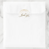 Vielen Dank für Ihr elegantes Script, Gold Glitzer Runder Aufkleber (Tasche)