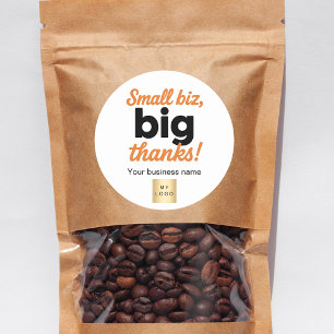 Vielen Dank für Ihr Firmenlogo Runder Aufkleber