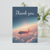 Vielen Dank für Ihr Flugzeug von Sky Clouds Pilot Dankeskarte (Stehend Vorderseite)