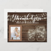 Vielen Dank für Ihr Foto Card Rustic Wedding Mason Postkarte (Vorne/Hinten)