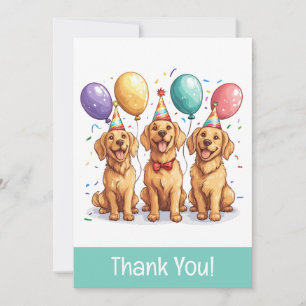 Vielen Dank für Ihr Geburtstag Golden Retriever Hu Dankeskarte