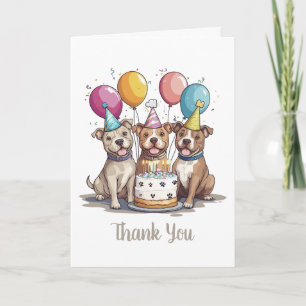 Vielen Dank für Ihr Geburtstag Pit Bull Hunde Dankeskarte