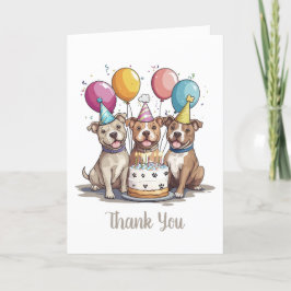 Vielen Dank für Ihr Geburtstag Pit Bull Hunde Dankeskarte