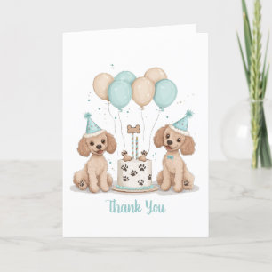 Vielen Dank für Ihr Geburtstag Standard Poodle Hun Dankeskarte