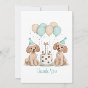 Vielen Dank für Ihr Geburtstag Standard Poodle Hun Dankeskarte