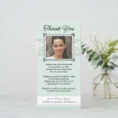 Vielen Dank für Ihr Gedächtnis Light Green & White Dankeskarte (Stehend Vorderseite)