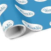 Vielen Dank für Ihr Geschäft, Blue Script Geschenkpapier (Rolleneckpunkt)