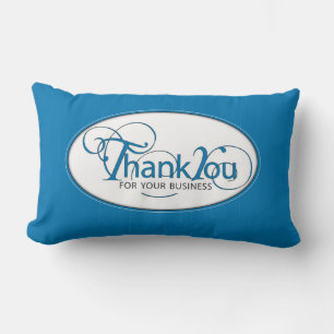 Vielen Dank für Ihr Geschäft, Blue Script Lendenkissen