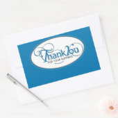 Vielen Dank für Ihr Geschäft, Blue Script Rechteckiger Aufkleber (Umschlag)