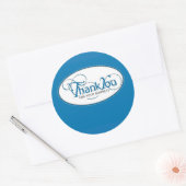 Vielen Dank für Ihr Geschäft, Blue Script Runder Aufkleber (Umschlag)