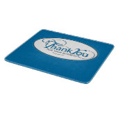 Vielen Dank für Ihr Geschäft, Blue Script Schneidebrett (Ecke)