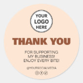 Vielen Dank für Ihr Geschäft mit Bäckerei Runder Aufkleber (Vorderseite)