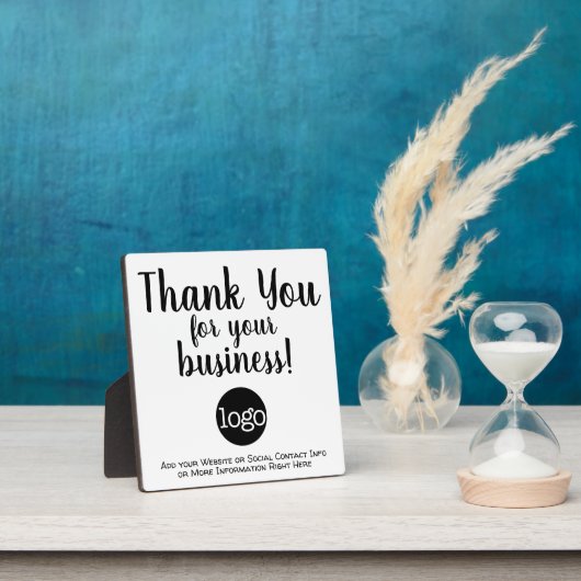 Vielen Dank für Ihr Geschäft mit Logo und Kontakt Fotoplatte (InSitu)