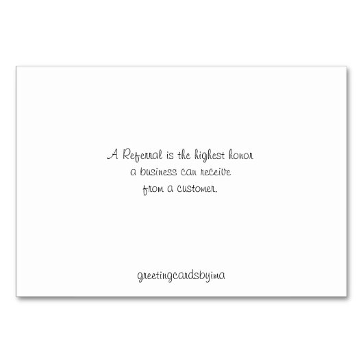 Vielen Dank für Ihr Geschäft Tischnummer (Rückseite)