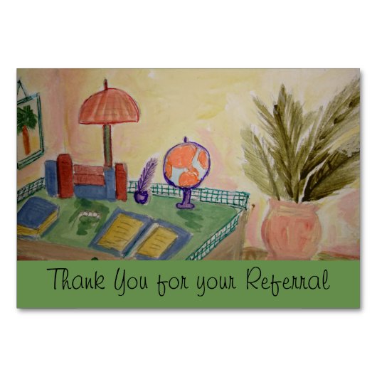 Vielen Dank für Ihr Geschäft Tischnummer (Vorderseite)