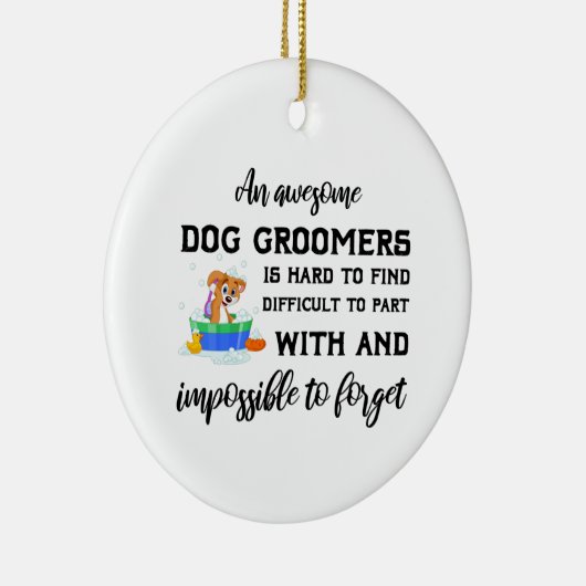 Vielen Dank für Ihr Geschenk für Hunde Groomer Man Keramik Ornament (Rechts)