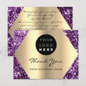 Vielen Dank für Ihr Glitzer Gold Logo Postkarte (Vorne/Hinten)