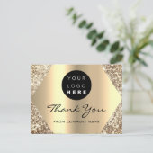 Vielen Dank für Ihr Glitzer Gold Logo Postkarte (Stehend Vorderseite)