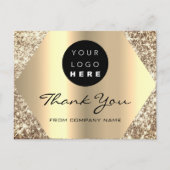 Vielen Dank für Ihr Glitzer Gold Logo Postkarte (Vorderseite)