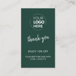 Vielen Dank für Ihr grünes, stilvolles, modernes L Rabattkarte