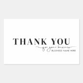 Vielen Dank für Ihr handgeschriebenes Geschäftssch Rechteckiger Aufkleber (Vorderseite)
