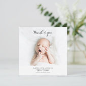 Vielen Dank für Ihr Herz Foto Collage Birth Ankündigung (Stehend Vorderseite)