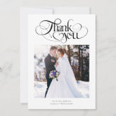 Vielen Dank für Ihr Herz-Script-Hochzeitsskript-Fo Dankeskarte (Vorderseite)