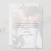 Vielen Dank für Ihr Herz-Script-Hochzeitsskript-Fo Dankeskarte (Rückseite)