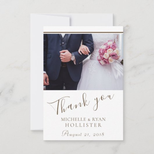 Vielen Dank für Ihr Hochzeit Elegant Foto Dankeskarte (Vorderseite)
