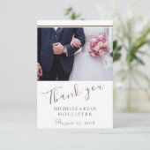 Vielen Dank für Ihr Hochzeit Elegant Foto Dankeskarte (Stehend Vorderseite)