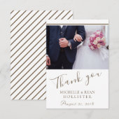 Vielen Dank für Ihr Hochzeit Elegant Foto Dankeskarte (Vorne/Hinten)