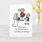 Vielen Dank für Ihr Hochzeitsamt bei Strichmännche Karte (Gelbe Blume)