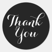 Vielen Dank für Ihr Hochzeitsskript - schwarz und  Runder Aufkleber (Vorderseite)