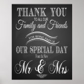 Vielen Dank für Ihr Hochzeitszeichen in der Tafel Poster (Vorne)