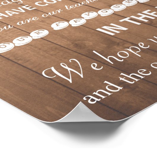 Vielen Dank für Ihr Hochzeitszeichen oder Ihre Kar Poster (Ecke)