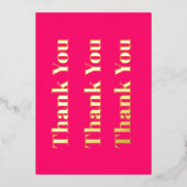 Vielen Dank für Ihr Hot Pink Gold Folieneinladung (Vorderseite)