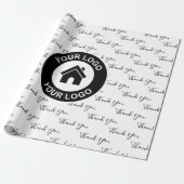 Vielen Dank für Ihr individuelles Firmenlogo Geschenkpapier (Ungerollt)