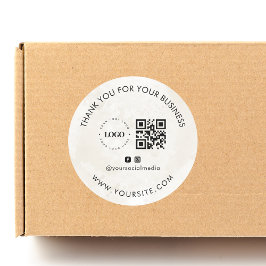 Vielen Dank für Ihr individuelles Firmenlogo QR Co Runder Aufkleber