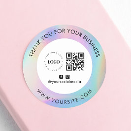 Vielen Dank für Ihr individuelles Firmenlogo QR Co Runder Aufkleber