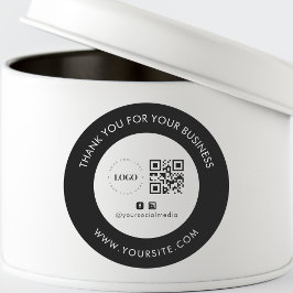 Vielen Dank für Ihr individuelles Firmenlogo QR Co Runder Aufkleber
