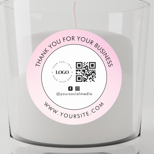Vielen Dank für Ihr individuelles Firmenlogo QR Co Runder Aufkleber