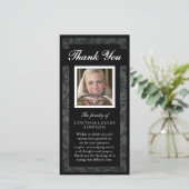 Vielen Dank für Ihr individuelles Foto Schwarz & W Dankeskarte (Stehend Vorderseite)