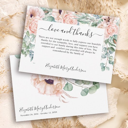 Vielen Dank für Ihr Interesse an der blush Pink Fl Dankeskarte